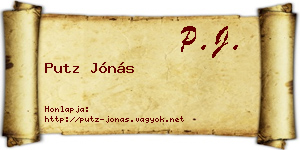Putz Jónás névjegykártya